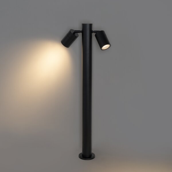 Stojací venkovní lampa černá 80 cm IP44 nastavitelná 2-světlo - Duo