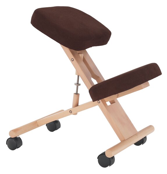 KONDELA Ergonomická klekačka, hnědá/buk, FLONET