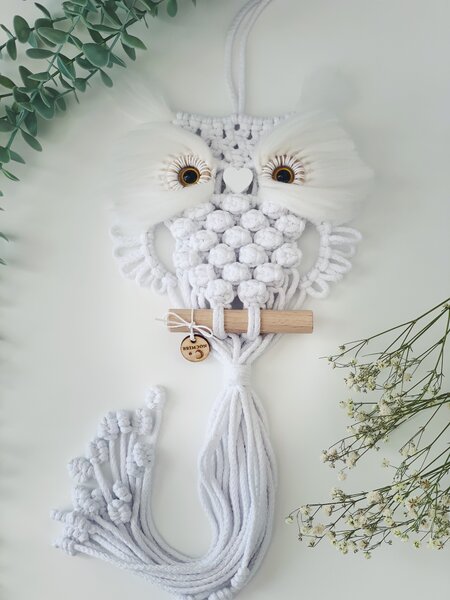 BRIMOON Sova macramé bílá Sova macramé bílá