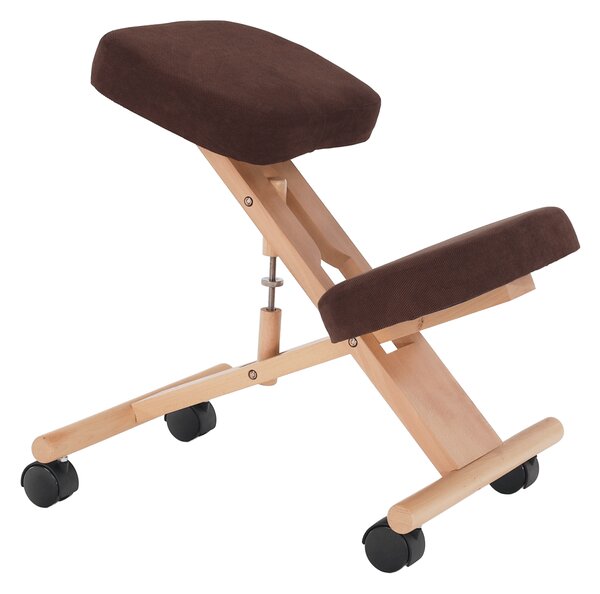 KONDELA Ergonomická klekačka, hnědá/buk, FLONET