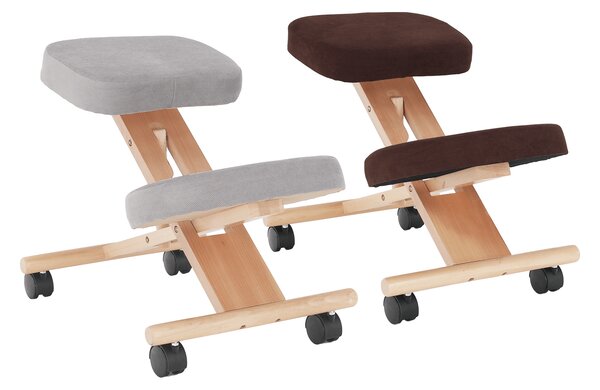 KONDELA Ergonomická klekačka, hnědá/buk, FLONET