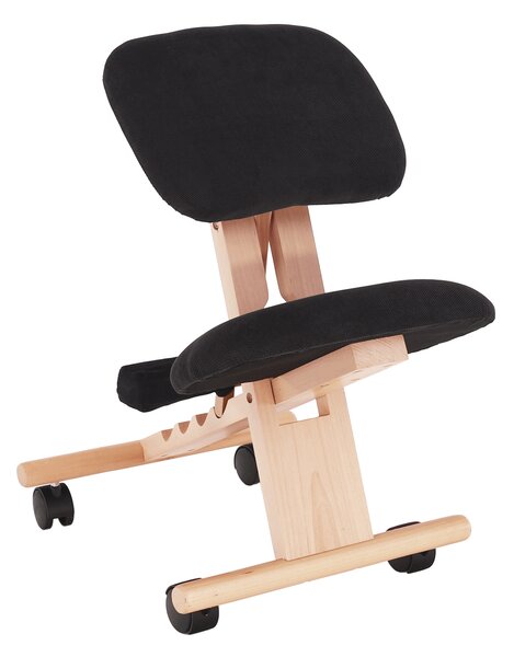 KONDELA Ergonomická klekačka, černá/buk, GROCO