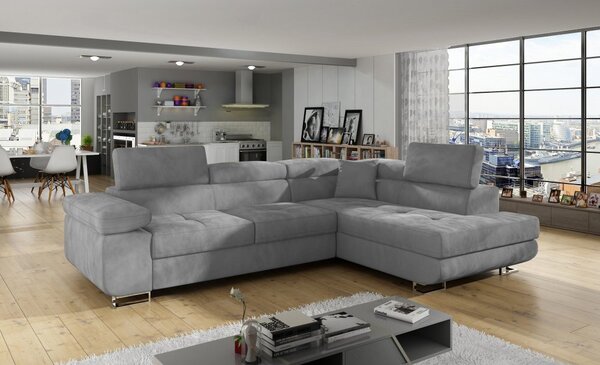 Rozkládací rohová sedačka TONY DELUXE (270 x 202) cm – více barevných variant šedá