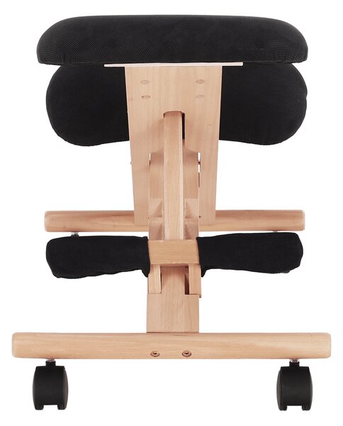 KONDELA Ergonomická klekačka, černá/buk, GROCO