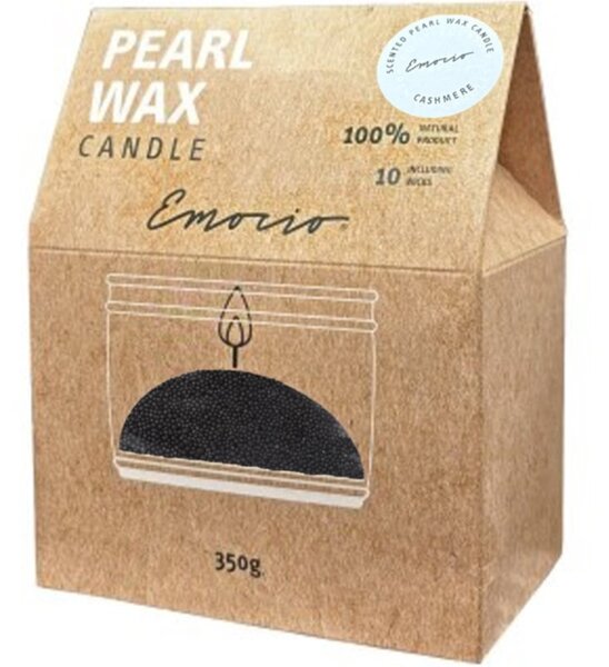 Emocio Pearl wax Cashmere Black vonná svíčka 350 g
