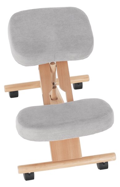 KONDELA Ergonomická klekačka, šedohnědá Taupe/buk, FLONET