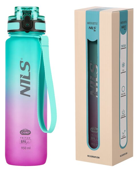 NCD04 ZELENO-RŮŽOVÁ TRITANOVÁ LÁHEV NA PITÍ 950 ML NILS CAMP