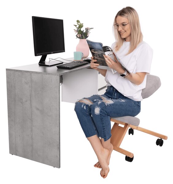 KONDELA Ergonomická klekačka, šedohnědá Taupe/buk, FLONET