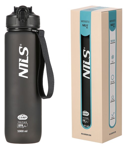 NCD68 ČERNÁ TRITANOVÁ LÁHEV NA PITÍ 1000 ML NILS CAMP