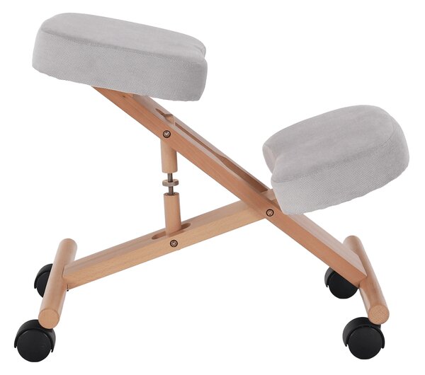 KONDELA Ergonomická klekačka, šedohnědá Taupe/buk, FLONET