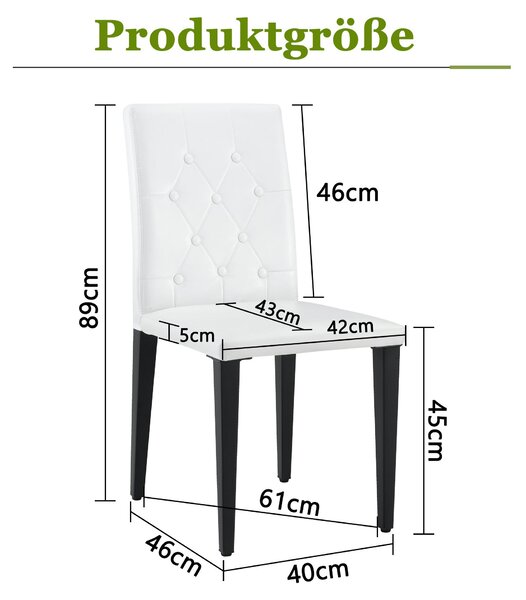 Sada čtyř jídelních židlí, lehký design, kovové nohy, univerzální (bílá + černá)