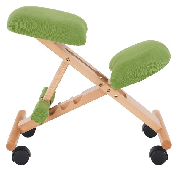 KONDELA Ergonomická klekačka, zelená / buk, GROCO