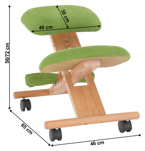 KONDELA Ergonomická klekačka, zelená / buk, GROCO