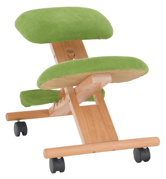 KONDELA Ergonomická klekačka, zelená / buk, GROCO