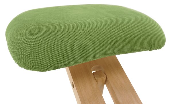 KONDELA Ergonomická klekačka, zelená / buk, GROCO