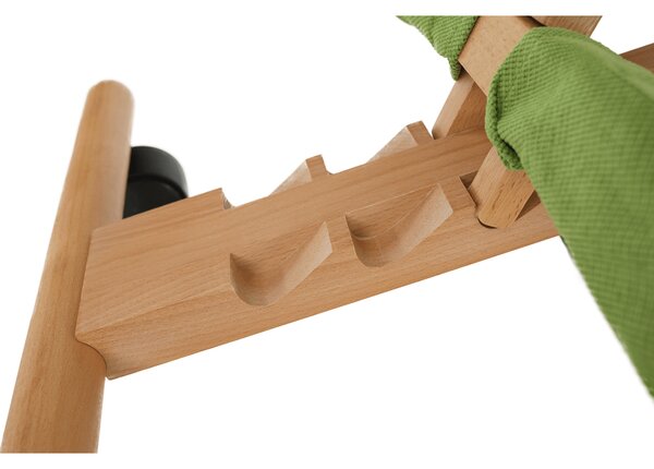 KONDELA Ergonomická klekačka, zelená / buk, GROCO