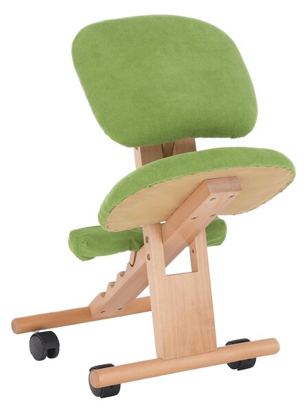 KONDELA Ergonomická klekačka, zelená / buk, GROCO