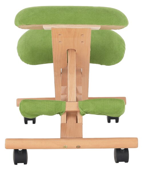 KONDELA Ergonomická klekačka, zelená / buk, GROCO