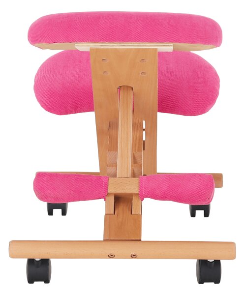 KONDELA Ergonomická klekačka, růžová / buk, GROCO