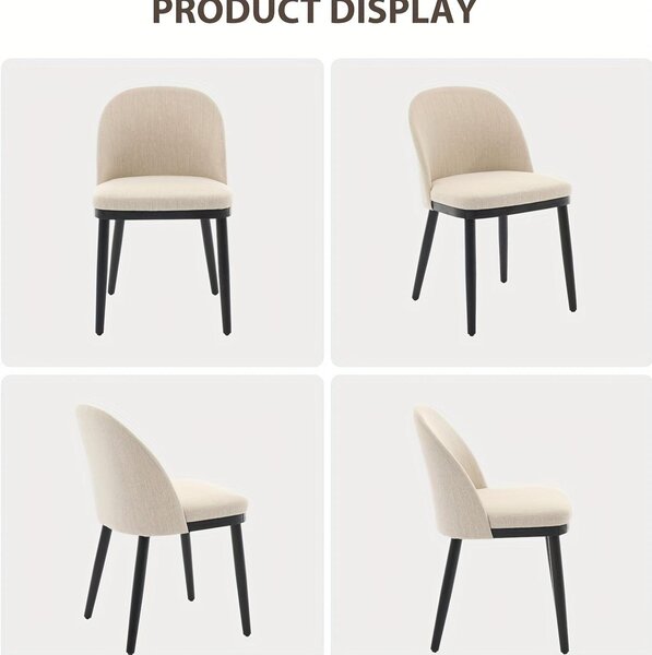 Jídelní židle - Židle - Kuchyňské židle - Sada 2 kusů - Béžová barva - Moderní design - Silné pěnové polstrování