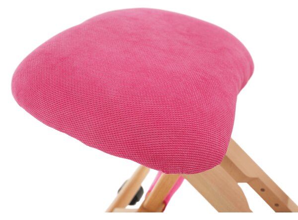 KONDELA Ergonomická klekačka, růžová / buk, GROCO