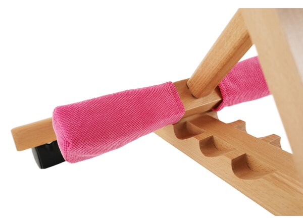 KONDELA Ergonomická klekačka, růžová / buk, GROCO