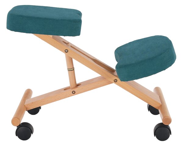 KONDELA Ergonomická klekačka, petrolejová / buk, FLONET