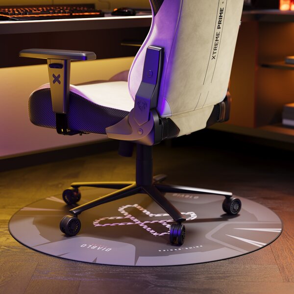 Herní protiskluzová podložka pod křeslo Diablo Chairs, Černo-Bílá