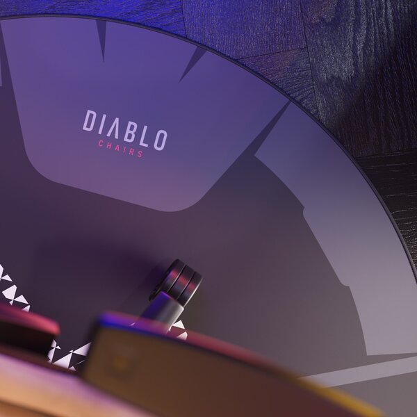 Herní protiskluzová podložka pod křeslo Diablo Chairs, Černo-Bílá