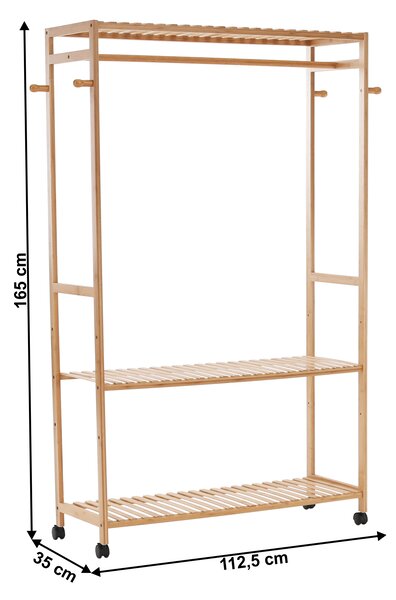 KONDELA Šatní organizér, přírodní bambus, MELAR