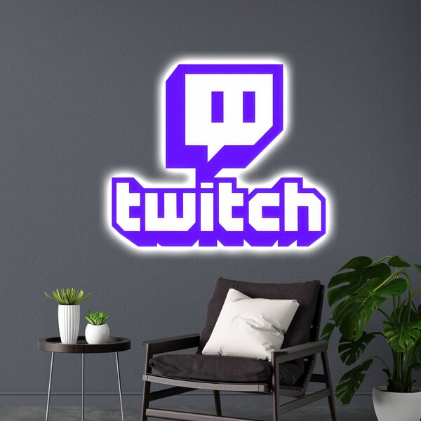 Svítící obraz - Logo Twitche - Noční lampa