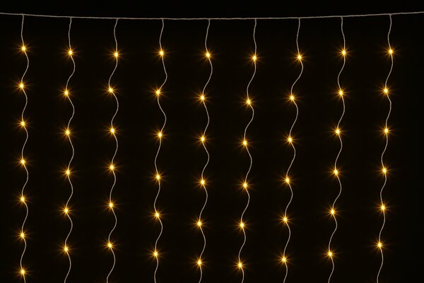 Venkovní vánoční LED závěs 3×3 m, 480 LED, 8 programů, různé barvy na výběr Barva: Teplá bílá