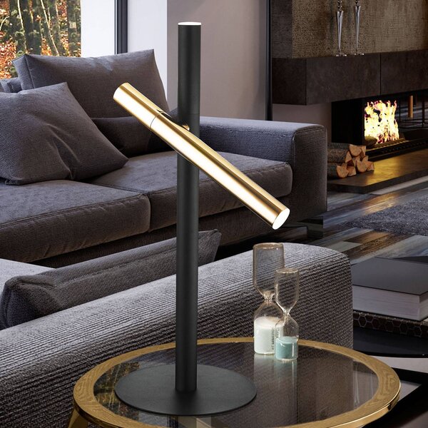 Stolní lampa LED Varas, černá/zlatá, dvousvětelná verze