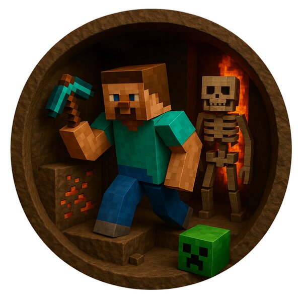 Svítící obraz - Hrdina Minecraft - Noční lampa