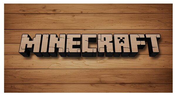 Svítící obraz - Minecraft městská cedule - Noční lampa