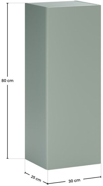Comad Aster Green skříňka 30x26.6x80 cm boční závěsná zelená ASTER GREEN 80-30-1D