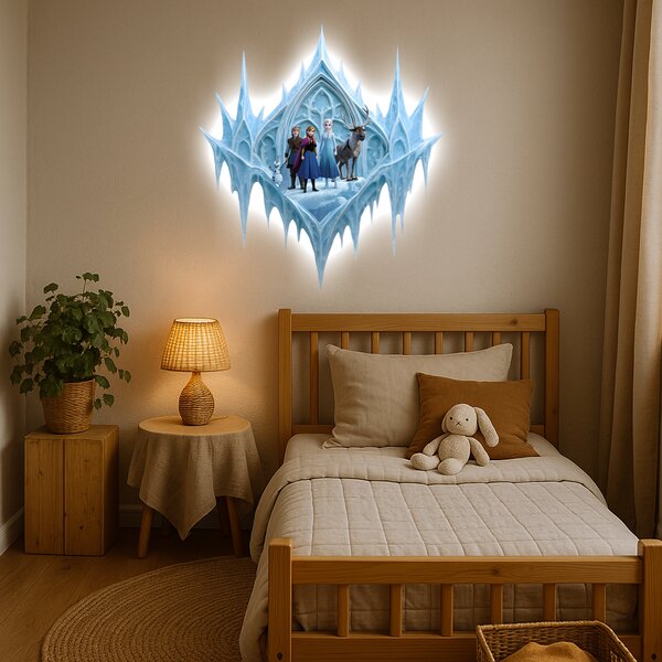 Svítící obraz - Ledové království - Zasněžená fantazie - Noční lampa