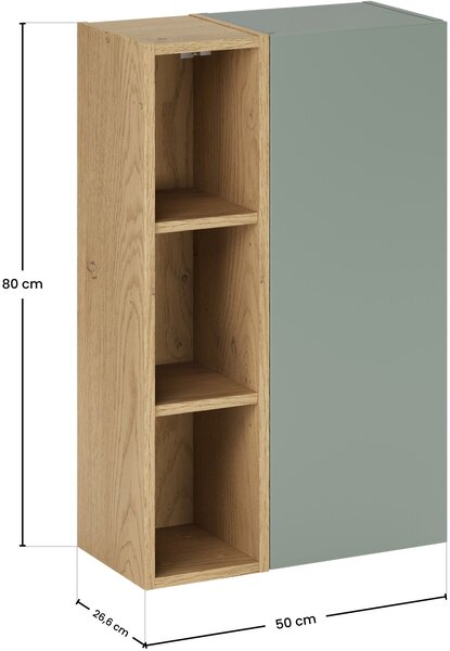 Sada skříňka Comad Aster Green ASTER GREEN 80-30-1D, regál Comad Dalia Cashmere CREMONA UN 83-20-80