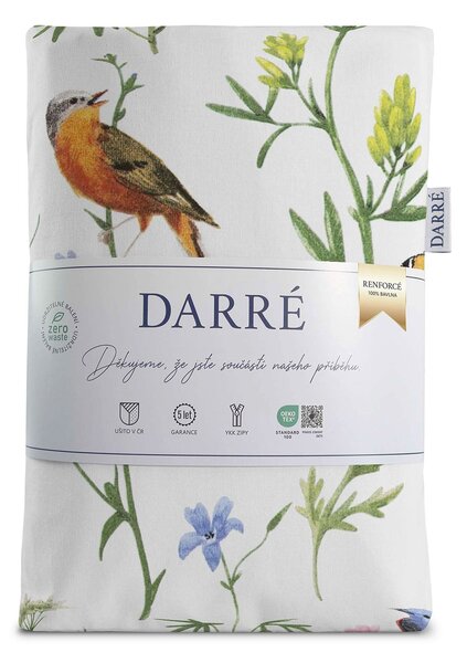 DARRÉ Bavlněné povlečení Louka s ptáčky - nové Velikost: 140 x 200 + 70 x 90