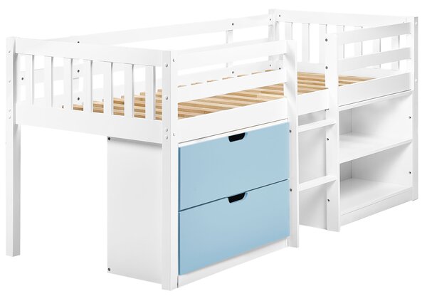 Zvýšené lůžko Dřevo SUSVILLE 90 x 200 cm Modrá