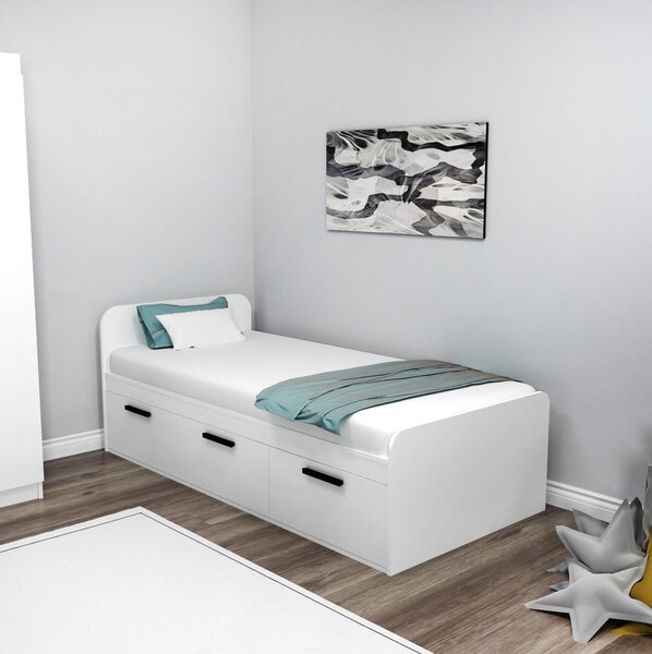 Jednolůžková postel 90 cm Accer (bílá). Akce -25%