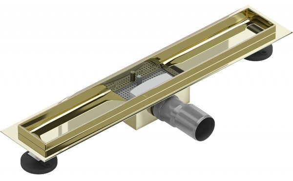 Mexen Flat nerezový sprchový žlab 50 cm - tělo žlabu bez krytu, zlatá, 1515050
