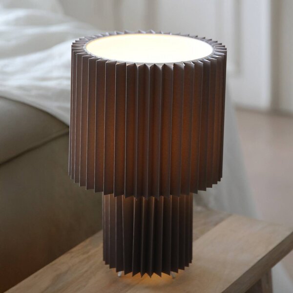 Markslöjd stolní lampa Catis, šedá, výška 32 cm, textil, E27, Hliník / šedá / zinek, Obývací pokoj / jídelna, Plast, Moderní
