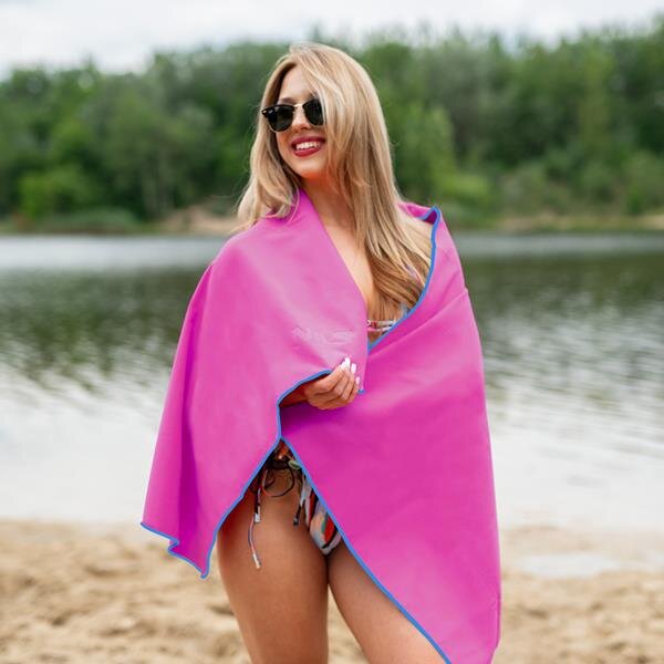 NCR11 RŮŽOVÁ/MODRÁ RUČNÍK Z MIKROVLÁKNA NILS CAMP