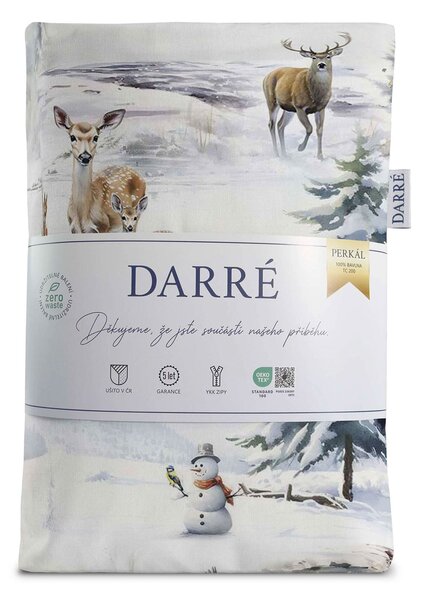 DARRÉ Perkálové bavlněné povlečení Vánoce v přírodě Velikost: 220 x 200 + 2 x 70 x 90