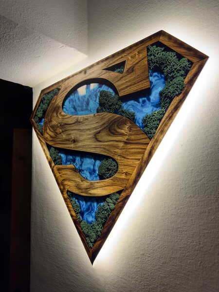 Svítící mechový obraz Superman Ice