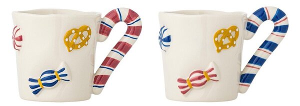 Kameninové šálky v sadě 2 ks s vánočním motivem 264 ml Candice – Bloomingville