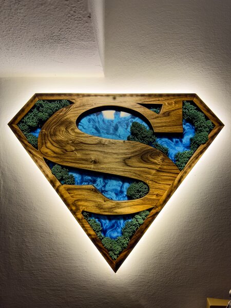 Svítící mechový obraz Superman Ice