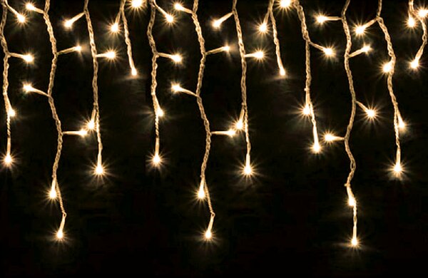 Venkovní LED vánoční závěs - teplá bílá, různé délky na výběr Délka světelné části a počet LED: 10m a 310 LED, stálé svícení, s časovačem 6h/18h