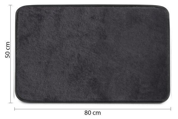 Gedy Gedy, FUZZY koupelnová předložka, 50x80cm, 100% polyester, protiskluz, černá, 96FY508014